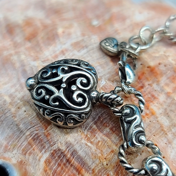 Brighton "BIBI SCROLL" Intricate Heart Charm bracelet ❤️ Bohemian and Beautiful! - Picture 4 of 10